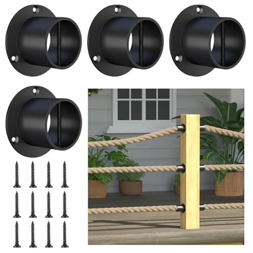 Support de base de poteau rond en acier inoxydable durable pour fixation de main courante de balcon