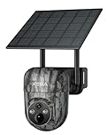 Xega 4G Solar Powered Wildlife Camera with SIM Card, No WiFi CCTV Camera, 2K PTZ Trail Camera Outdoor Wireless with Remote Access Night Vision Live Streaming Motion Detection IP66(Not Support WiFi)
