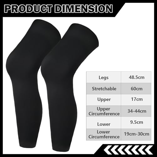 APLZGMG Compression Leg Sleeve, Basketball Leg Sleeve Full Length Sports Cycling Leg Sleeves Knee Brace Undersleeve for Men Women, Knee, Thigh, Calf, Running - Image 3
