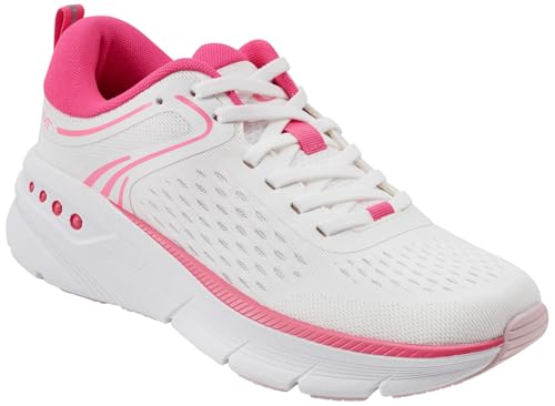Easy Spirit Women's Maxine11 Sneaker, White/Pink, 5.5