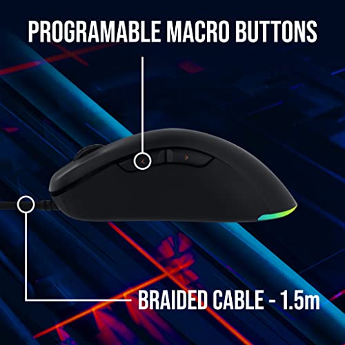 Image of VisionTek OCPC MR44 Wired Gaming Mouse, RGB, 16000 DPI, PixArt 3389 Sensor, Programmable Macro Buttons for Windows and Mac - 901541