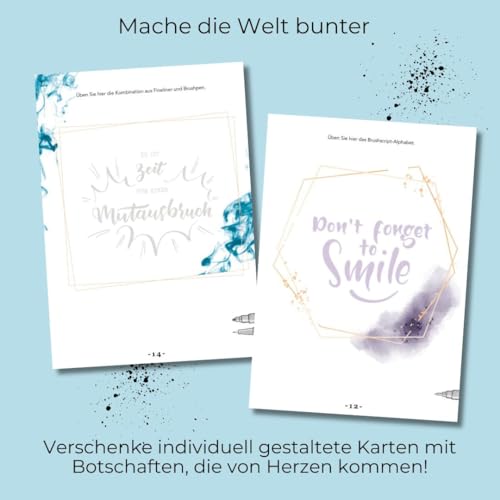 Design Paper DIN A6 Alcohol Ink: 75 Motivpapiere (DIN A6, 220 g/m²), in 25 Designs, 16 Seiten Handlettering-Grundkurs, Softcover