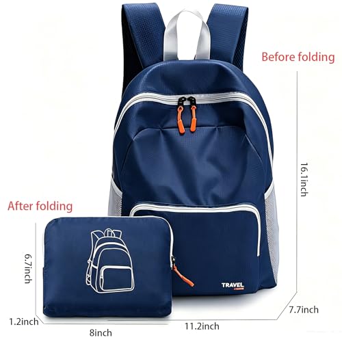 Mochila impermeable plegable para viaje liviana y amplia miniatura 3