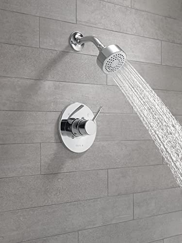 Image of Delta Modern 14 Series Shower Faucet Set, Chrome Shower Head and Handle Set, Valve Trim Kit, Chrome T14259-PP (Valve Not Included)