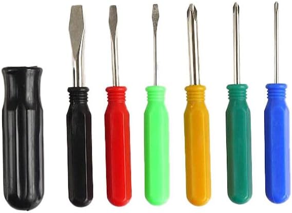 Precision Smalll Screwdriver Set, 6-Piece Flat & Phillips, with Handle, Case & Stand, Japan