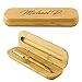 Engraved/Personalized Bamboo Box Pen Gift Set | Sofia's Findings