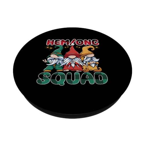 Funny Hem/Onc Squad Gnomes Apparel Hem Onc Nurses PopSockets Swappable PopGrip, Black - Image 2
