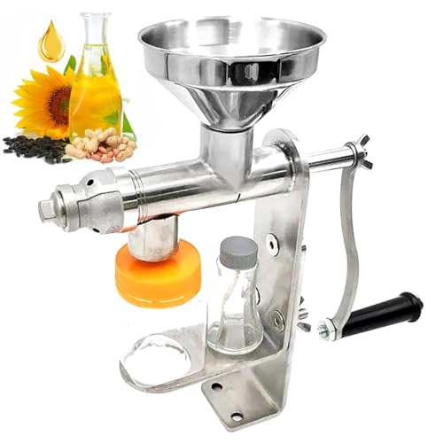 Pressa per olio, manuale in acciaio inox, strumento per l'estrazione dell'olio fai da te per arachidi, colza, semi di tè e noci