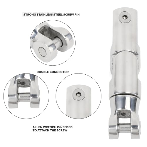 Conector Giratório de âncora Dupla para Barco, Aço Inoxidável 316 Resistente, Rotação de 360 ​​graus