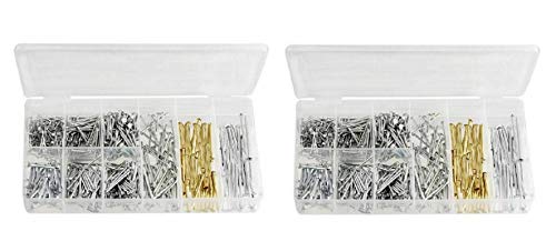 2 pack 550pc 9 Sizes Common Household Nail Assortment Panel Masonry Hang Pictures, Jikkolumlukka