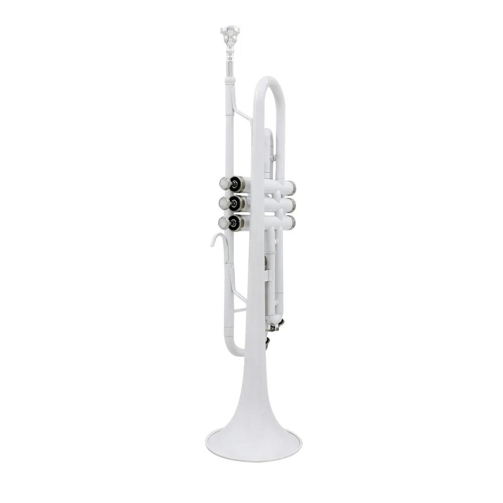 trąbka instrument Biała Trąbka Bb Z Płaskiego Materiału Mosiężnego Trąbka Muzyczna Z Ustnikiem Akcesoria Do Płóciennych Pudełek