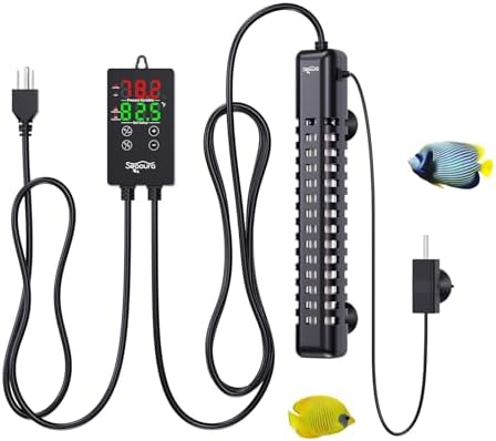 SEAOURA Aquarium Heater, 300W Fish Tank Heater for 50-60 Gallon, Submersible Heater for Fish Tank with Over-Temperature Protection, Automatic Power-Off, Saltwater Freshwater