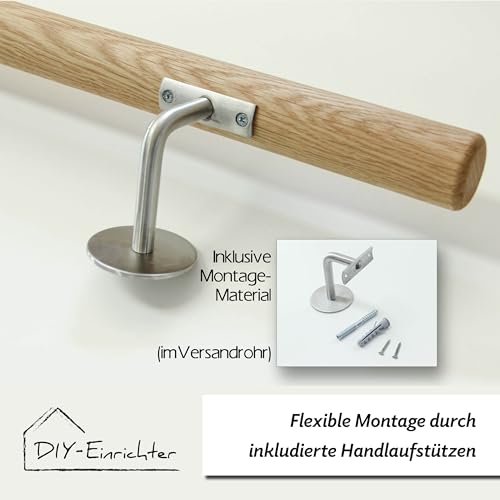 Rambarde d'escalier en acier inoxydable V2A 33,7mm et 4300mm monobloc pour montage au sol - 6