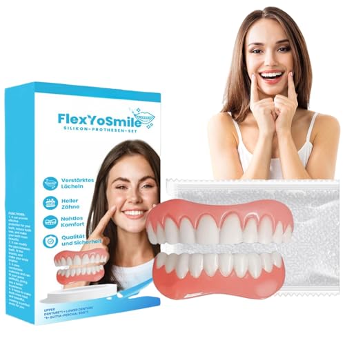 Denture Reline Kit,Soft Denture Reline Kit,Soft Dentures False Teeth Set,Fake Teeth Kit,Snap on Denture Reliner Kit,Clip on Veneers Top and Bottom,Snap On Denture Reliner Kit for Upper and Lower