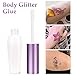 Body Paint Glue, Temporary Tattoo Glitter Powder Glue Body Painting Face Eyebrows Hair Nails Tattoo Gel Body Glitter Glue (7ml)