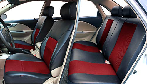 image for YIRU Car Seat Covers Full Set - Luxurious Leather Auto Front Rear Head