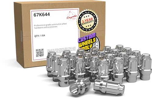 Image of Wheel Accessories Parts 24 Pcs M12x1.25 12x1.25 Thread ET Bulge Acorn (Extra Thread) 1.57 inch Long Spline Lug Nuts Chrome Spline Hex Fits Nissan Titan (Non XD) with Aftermarket Wheels