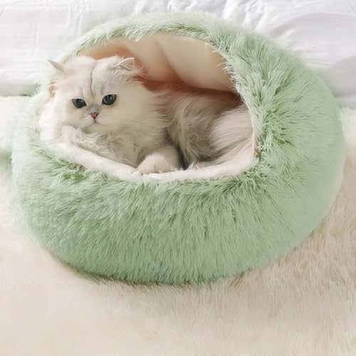 キャットハウス ペットベッド 猫 犬用 小型犬用 ドーム型 冬用 丸型 ふわふわ ソフト 暖かい シートクッション おしゃれ シンプル 一年中使える 可愛い ポリプロピレン フリーサイズ(D)