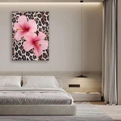 Art mural esthétique léopard pour décoration de chambre vintage moderne