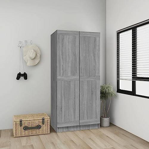 Genérico Armario de Madera contrachapada Gris Sonoma 82,5x51,5x180 cm,Armarios roperos-826639