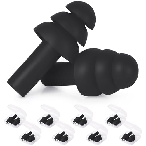 24 Pairs Black Reusable Silicone Ear Plugs
