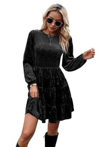 Robe en velours noir pour vos sorties d'automne et looks citadins chic