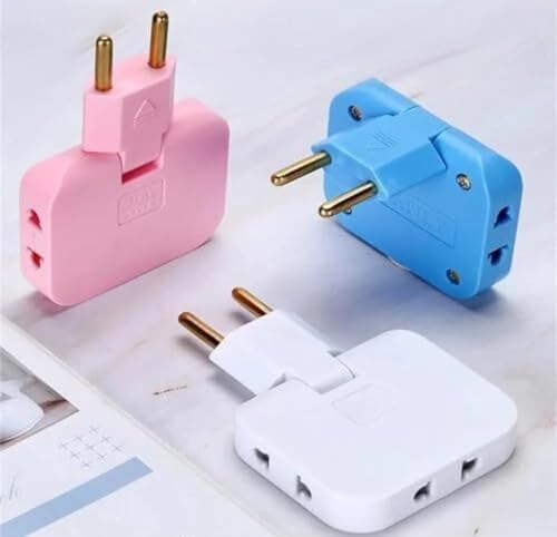 2-Pin Power Adapter Splitter, Multi-Socket Wall Plug, 3 Colors ...