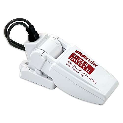 Rule 37A SuperSwitch Bilge Float Switch, Moisture Tight Seals, 12, 24 or 32 Volt, White, 2-1/4" x 5" x 2" by Rule - Used condition - US$45.46