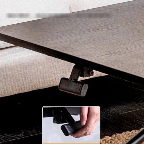 Table basse réglable et pliable avec plateau bois convertible salon