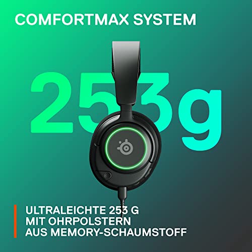 SteelSeries Arctis Nova 3 - Multi-System Gaming-Headset – Hi-Fi-Treiber – 360° Surround-Sound –RGB-Beleuchtung – Memory Foam-Ohrpolster – Ultraleicht – ClearCast Gen 2-Mikrofon – PC, PS5, PS4, Switch - Image 7