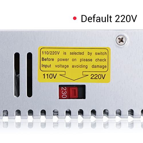 Image of DROK 12V Power Supply, AC 110V 220V to DC 0-12V 40A 480W Buck Converter, Adjustable Variable LED Adapter Regulated 5V 6V 9V 12Volt Voltage Transformer 10A 20A 30A 40Amp Charger for Lab CCTV