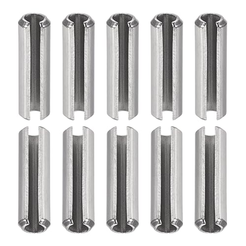 DTGN M5 x 16mm(DxL) Fente Ressort Broche - 20Paquet - Bien pour Maison Machine Fixation - 304 Inox Acier Ressort Cheville Tension Rouleau Broche - Argent