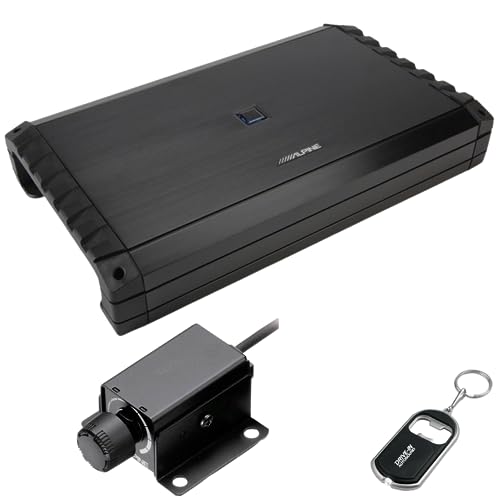 Alpine S2-A120M S-Series 1200W High Performance Car Mono Power Amplifier with RUX-KNOB.2 Bass Knob