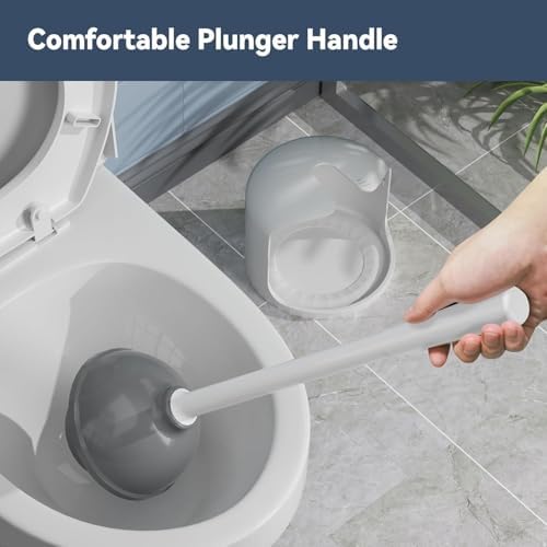Toilet Plunger with Holder, Plunger with Holder for Toilet, Plungers for Bathroom with Holder, Toilet Plunger Heavy Duty - 4