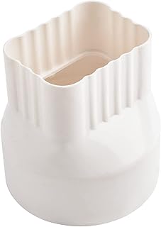 UFURMATE Downspout Adapter, 1 Piece PVC 8.7 x 6.5cm Gutter to Drain Pipe Adapter Plastic Drain Downspout Adapter Rain Gutter Downspout Adapter for Connecting Dia 105mm Drain Pipes (White)