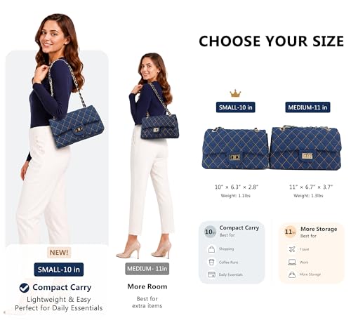 Bolso bandolera de mezclilla acolchado para mujer miniatura 2
