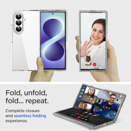 Image of TechTrendz for Samsung Galaxy Z Fold 8 Ultra Case Slim Fit Anti Yellowing Lightweight Crystal Clear Hard PC Bumper Protective Shockproof Back Cover for Samsung Galaxy Z Fold 8 Ultra -Transparent