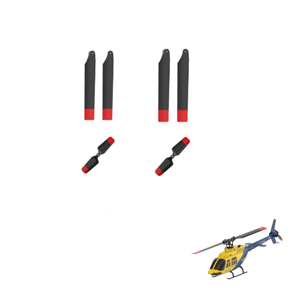 WDDSPSH 2 Pairs of Main Rotor Blades for RC Helicopter C138 C190 C189 C186 C032 C123 C129 V2 K127 K170 (A60)