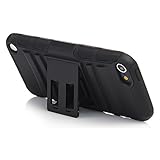 iPod Touch 7th Generation Case, Rugged Hybrid Dual Layer Protection Kickstand Full Cover Case with Video Watching Stand for Apple iPod Touch 7 7th Gen 6 6th Gen 5 5th Gen (Black)