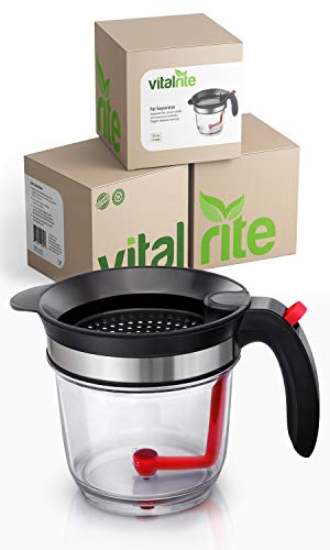 Fat Separator for Gravy - Professional Grade Grease and Oil Strainer, Perfect