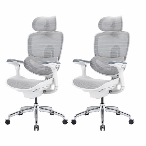 Image of SIHOO Doro C300 Pro V2 Ergonomic Office Chair Without Footrest, Full-Body Adaptive Support, 8D Armrest & Breathable Mesh, Comfy High Back Desk Chair for Long Hours, 135 Recline, 2 Packs, White