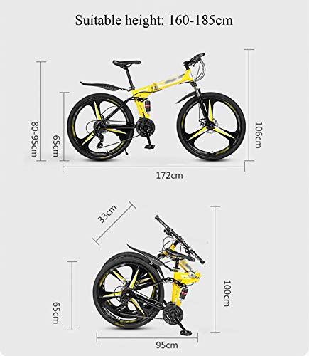 Opvouwbare mountainbikes 26 inch 30 Snijwielen Wielen Heren Dames Algemeen gebruik Terrein Volwassen Snel opvouwbare… - Afbeelding 5