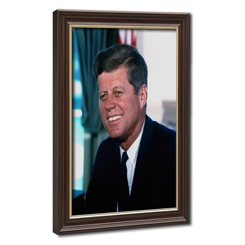 Impression sur toile John F Kennedy portrait cadre 20x30 cm pour la décoration murale du salon