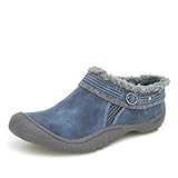 JBU Women's Ginger Comfortable Memory Foam APMA Accepted Slip-on Walking Mules, Denim, 6M