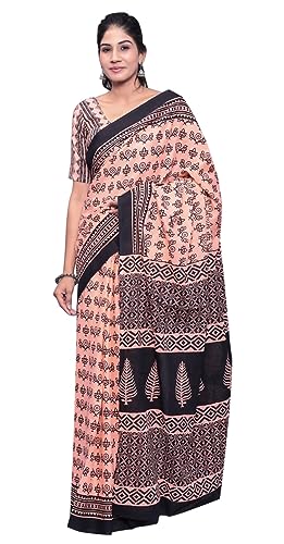 Sari en coton haut de gamme imprimé main artisanat traditionnel