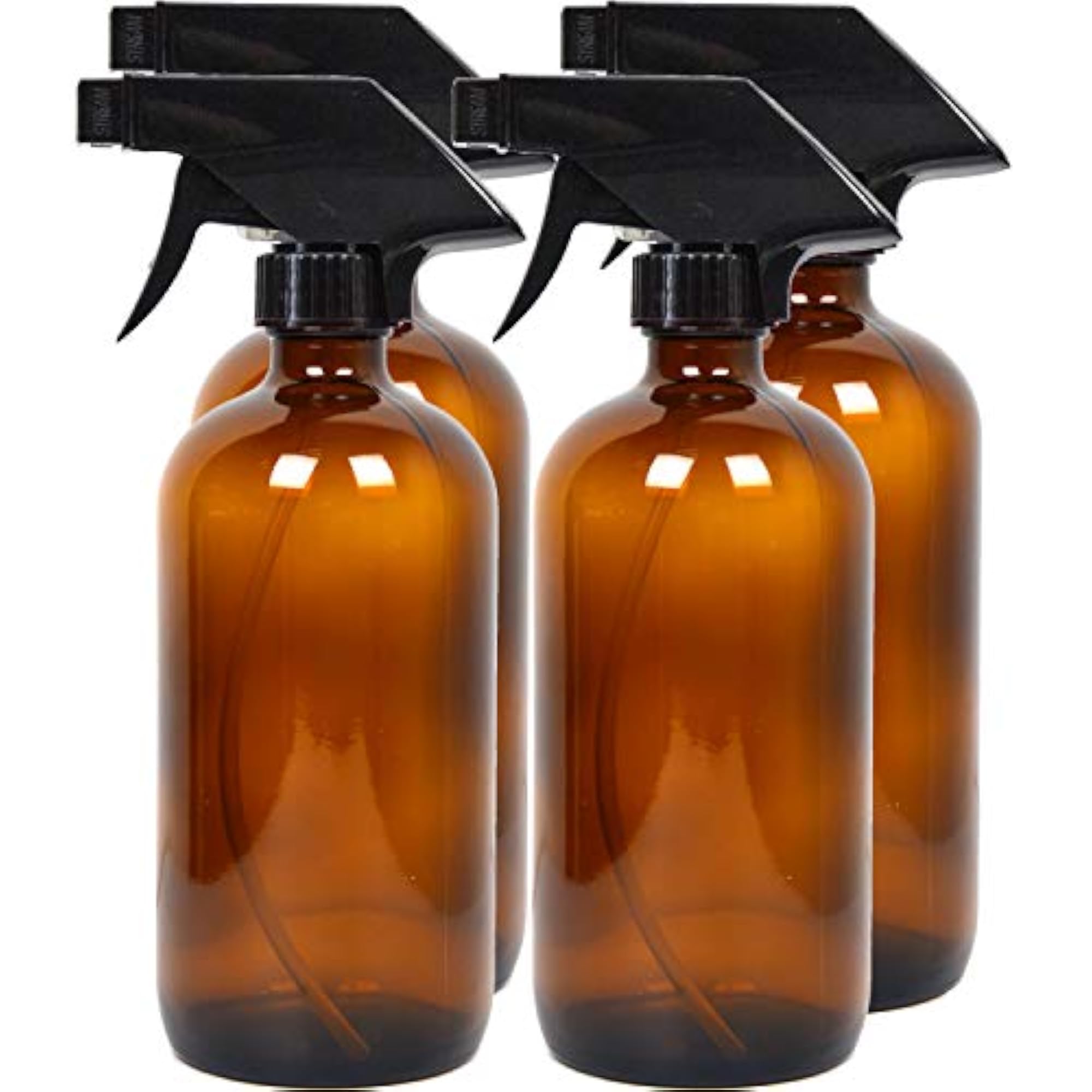 4 Pack Refillable Glass Spray Bottles for Essential Oils & Cleaning