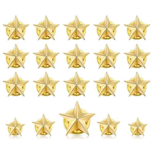 Pines de Reconocimiento Estrella Dorada, 20 Piezas, Insignias de Apreciación para Empleados, Enfermeras, Estudiantes, Profesores