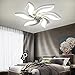 Wentylator sufitowy z oświetleniem LED Nowoczesny ściemnialny z pilotem Timer Cichy wentylator Kreatywna lampa sufitowa 6 płomieni Salon Sypialnia Jadalnia Pokój dziecięcy (Biały, Ø68cm/70W)