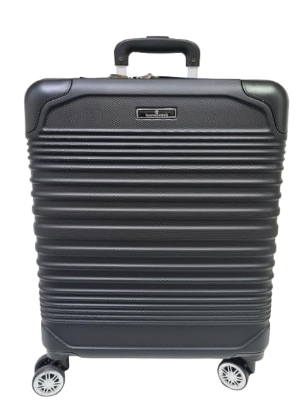 Trolley rigido utilizzabile come bagaglio a mano, approvato dalla maggior parte delle compagnie aeree low cost, 55 cm, Misure 55 x 40 x 20 cm Marchio Nazareno Gabrielli (NERO)