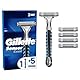 Gillette Sensor Excel Nassrasierer Herren, Rasierer + 3 Rasierklingen mit Doppelklinge, Geschenk Männer